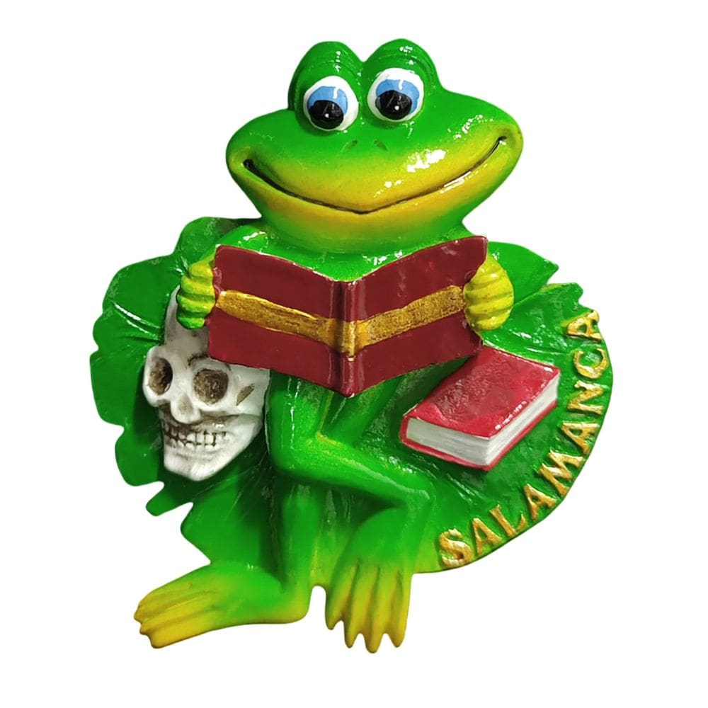 Ímã de geladeira feito à mão em resina 3D Salamancas 3D Frog & Skull