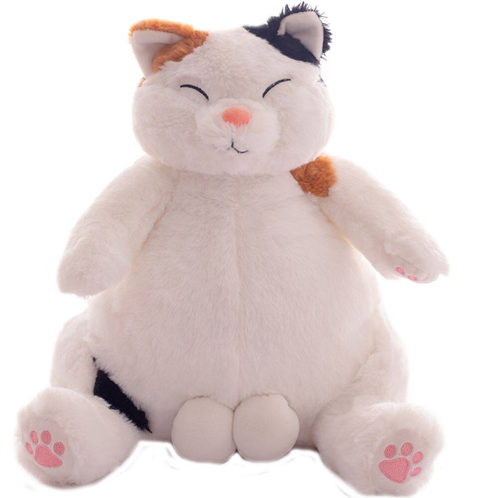 Brinquedo de pelúcia Chubby Calico Cat Doll Soft Cartoon 35 cm