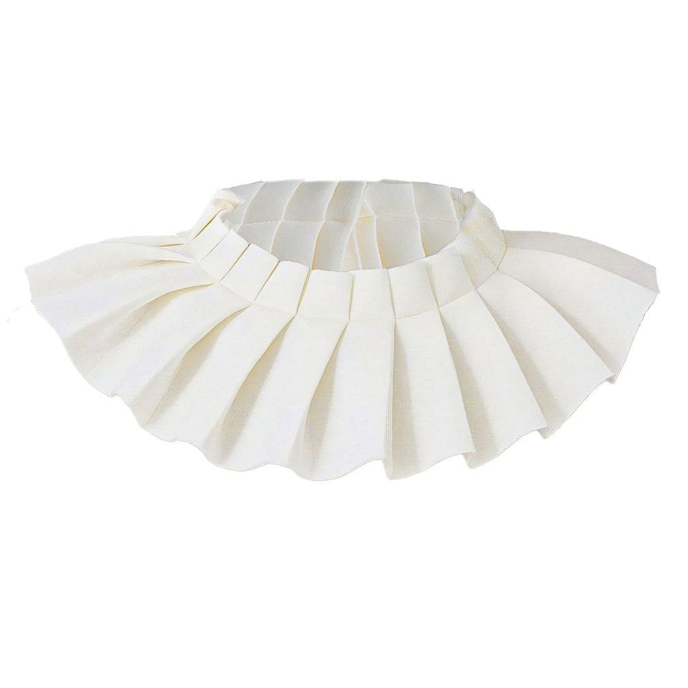 Gola falsa com design plissado chique para mulheres - algodão branco