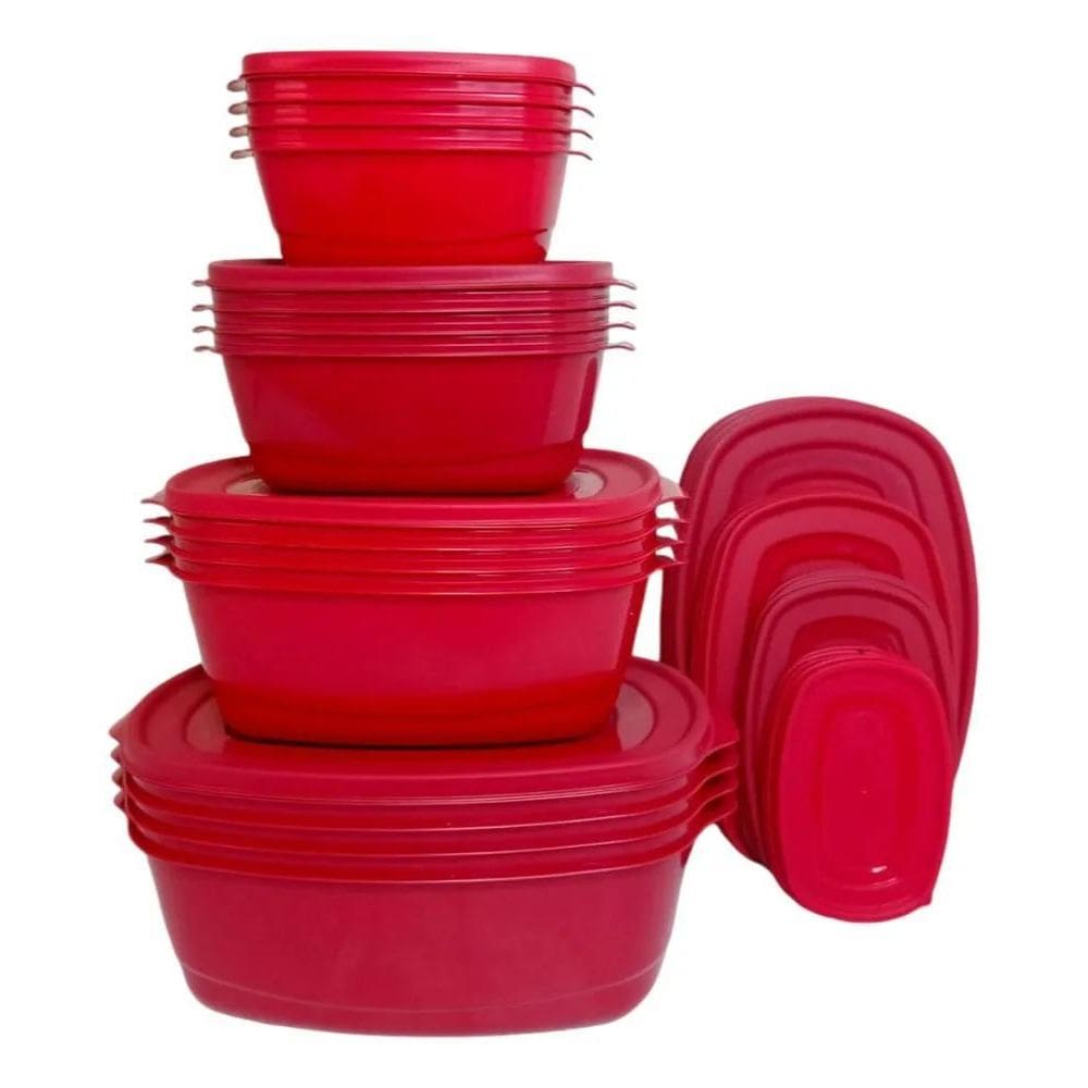Kit Potes Herméticos Para Cozinha 16 Peças Vasilhas Plástico
