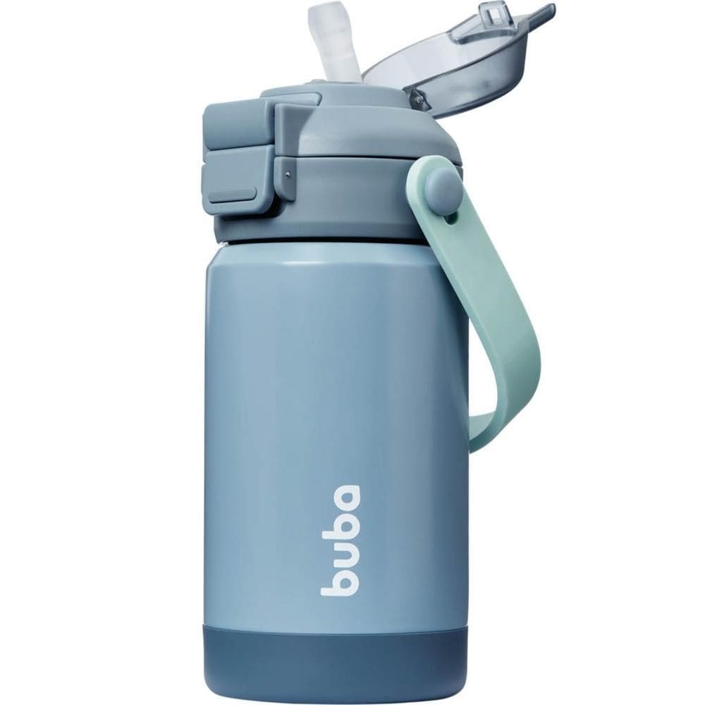 Garrafa Térmica Inox Parede Dupla Bico Ou Canudo 360Ml Buba