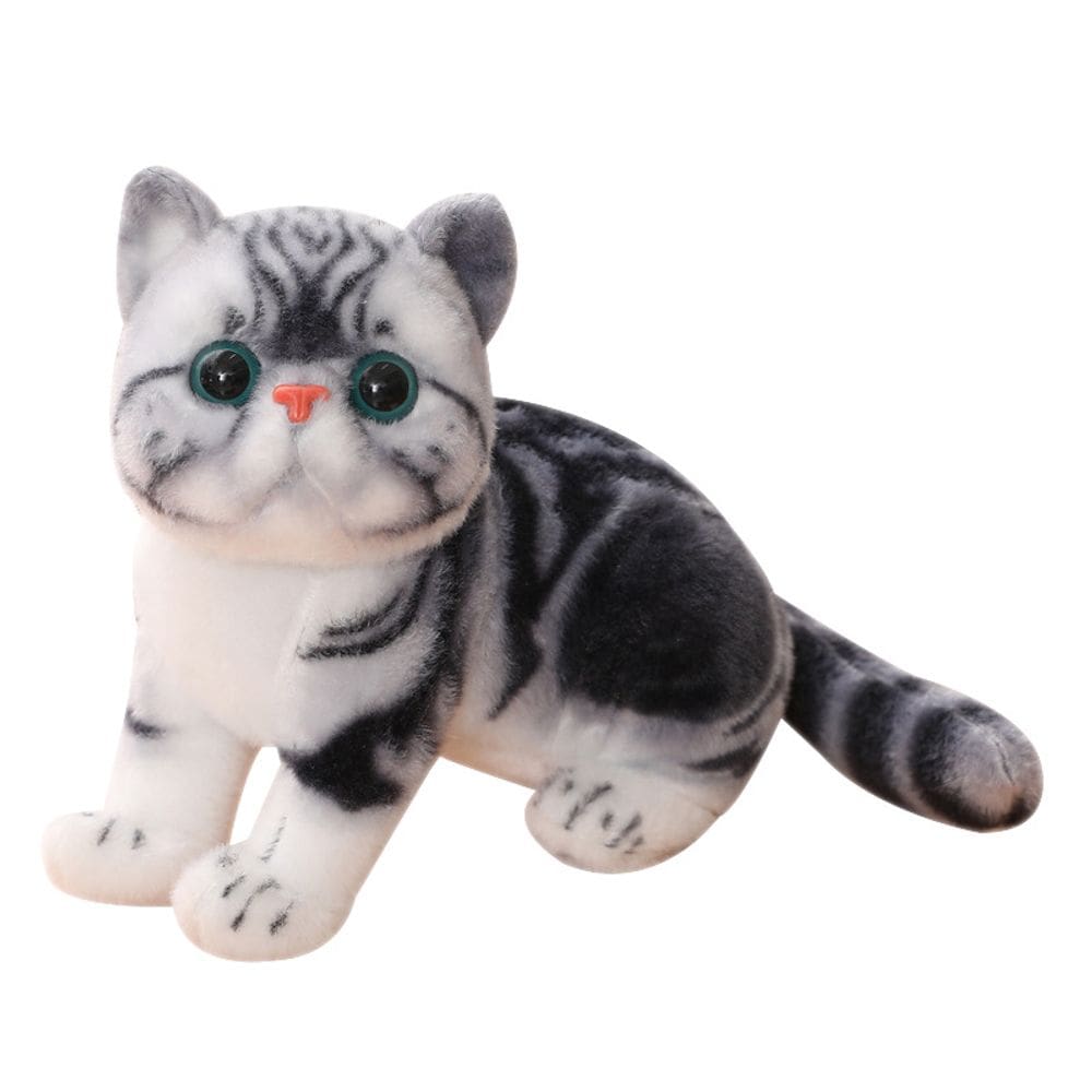 Boneca de pelúcia realista de pelúcia de gato malhado de pelúcia Kitty Doll 26 cm