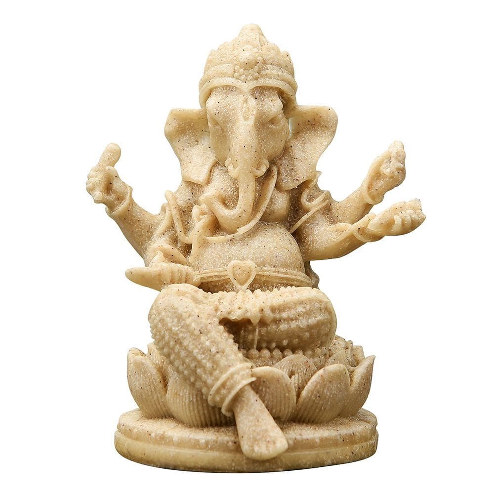 Escultura Mini estátua de resina de Ganesha em arenito 4,7x4,2x6cm