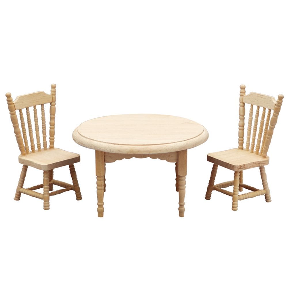 Conjunto de móveis Dollhouse Mesa de jantar de madeira em escala 1:12