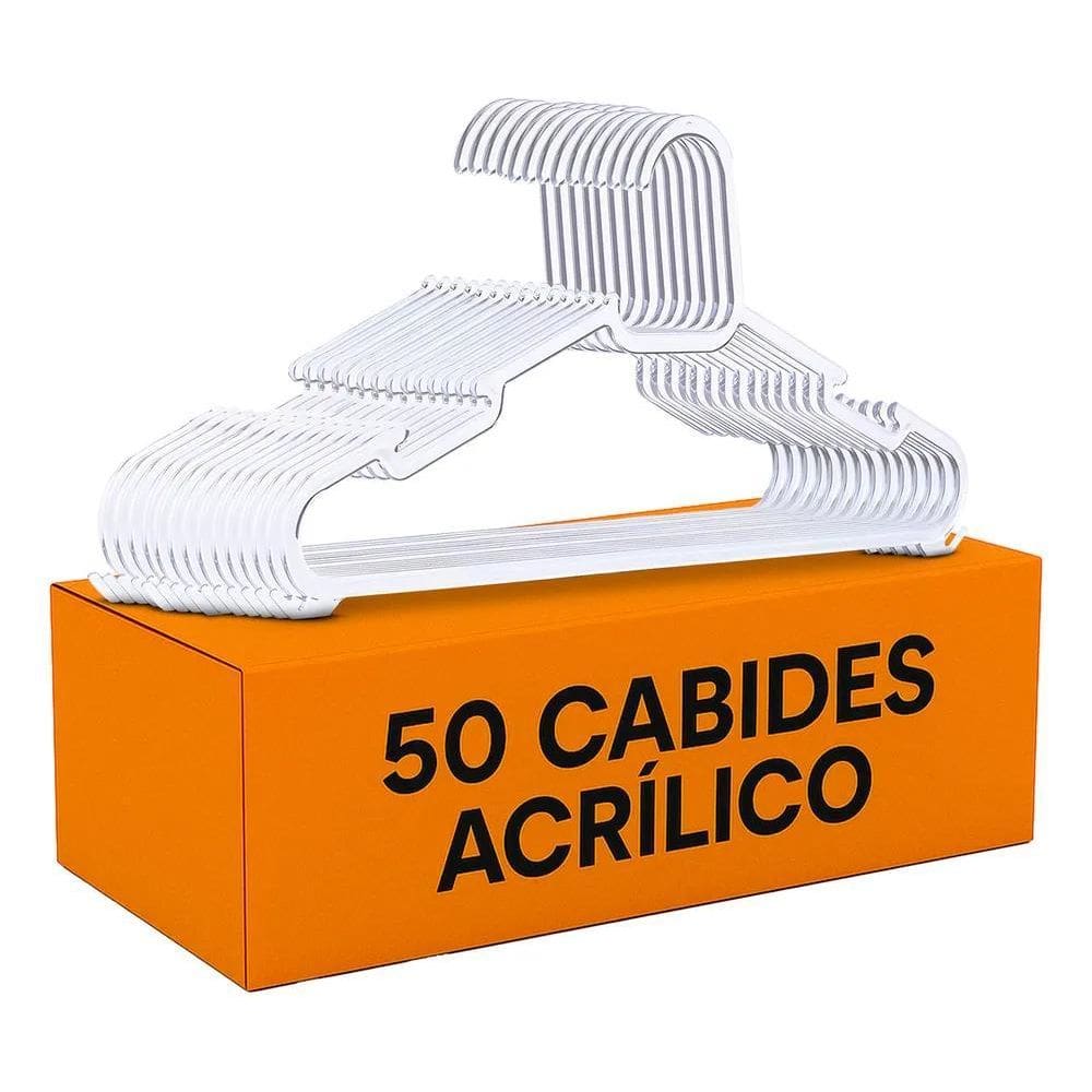 10X Cabides Kit 50 Unidades De Acrilico Transparente Adulto
