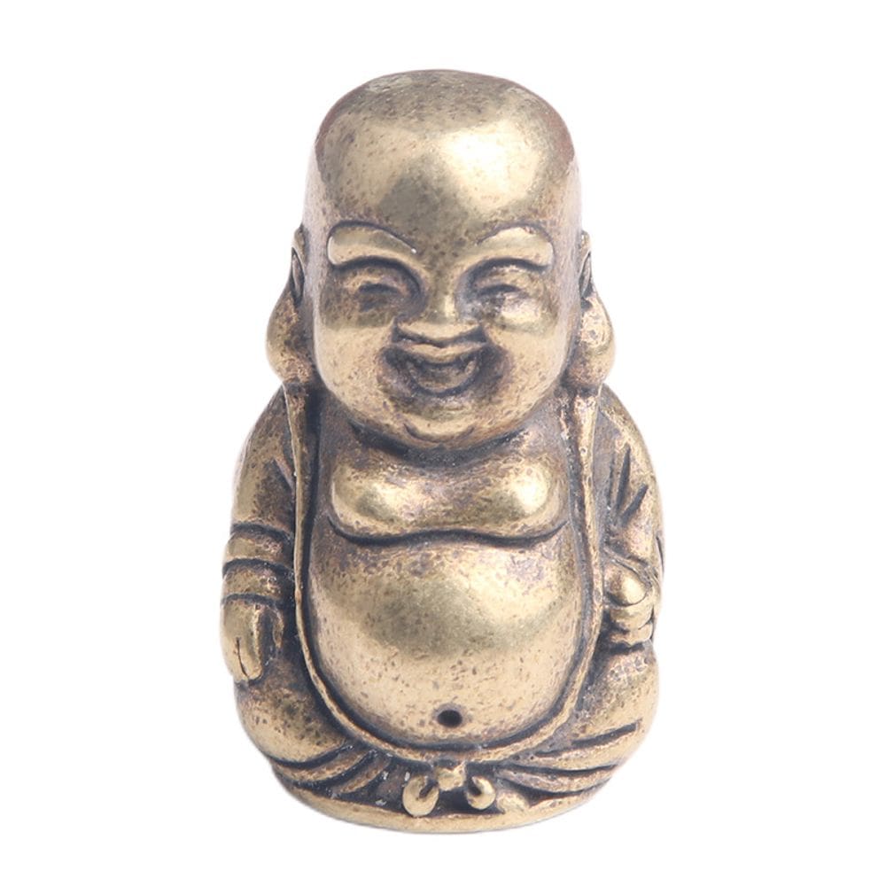 Estátua antiga de bronze Rindo Buda Maitreya 30cm