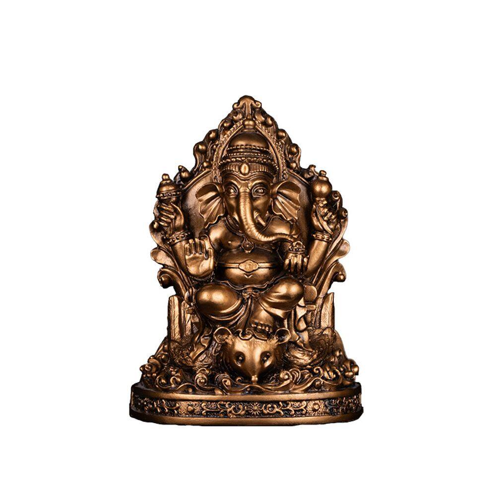 Estátua de escultura Thai Ganesha com resina de design de luz de fundo