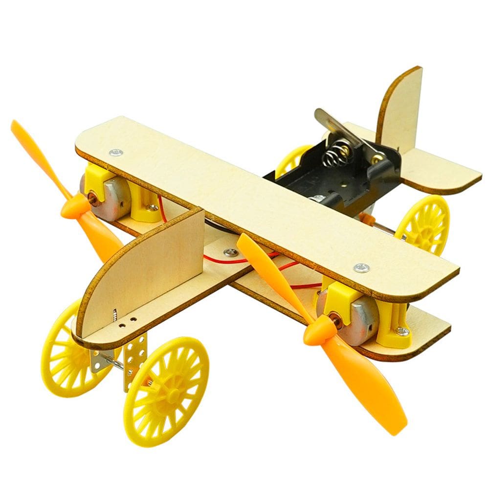 Experimentos científicos: biplano de madeira DIY, crianças com mais de 8 anos