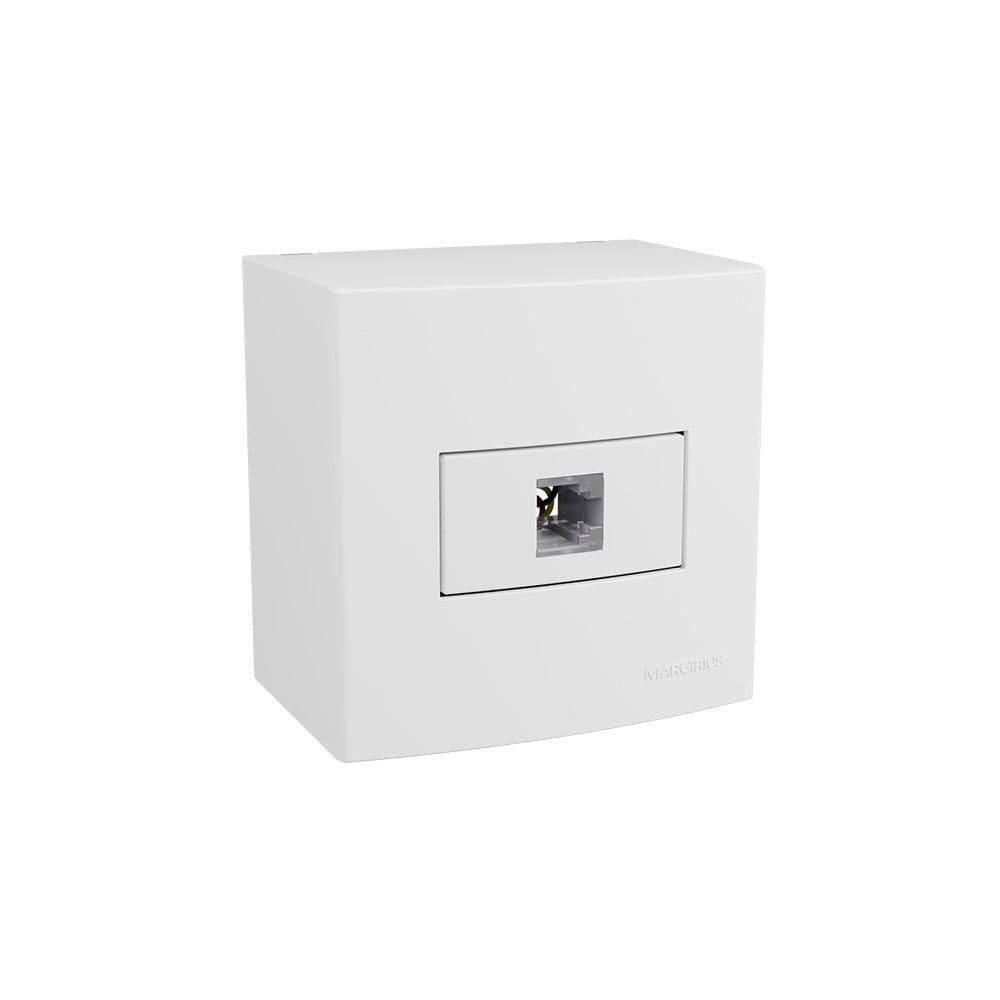 Caixa Sobrepor 75X75 Tomada Telefone Margirius Sleek Rj11