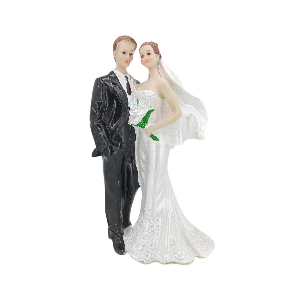 Escultura: Casal romântico, casamento, resina, noiva e noivo