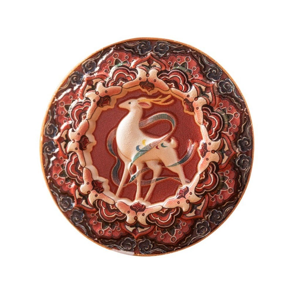 Ímã de geladeira, resina 3D, veado de nove cores pintado à mão