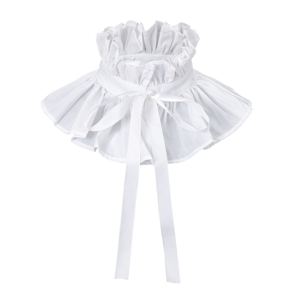 Colarinho falso, coleiras removíveis, babado de algodão branco para mulheres