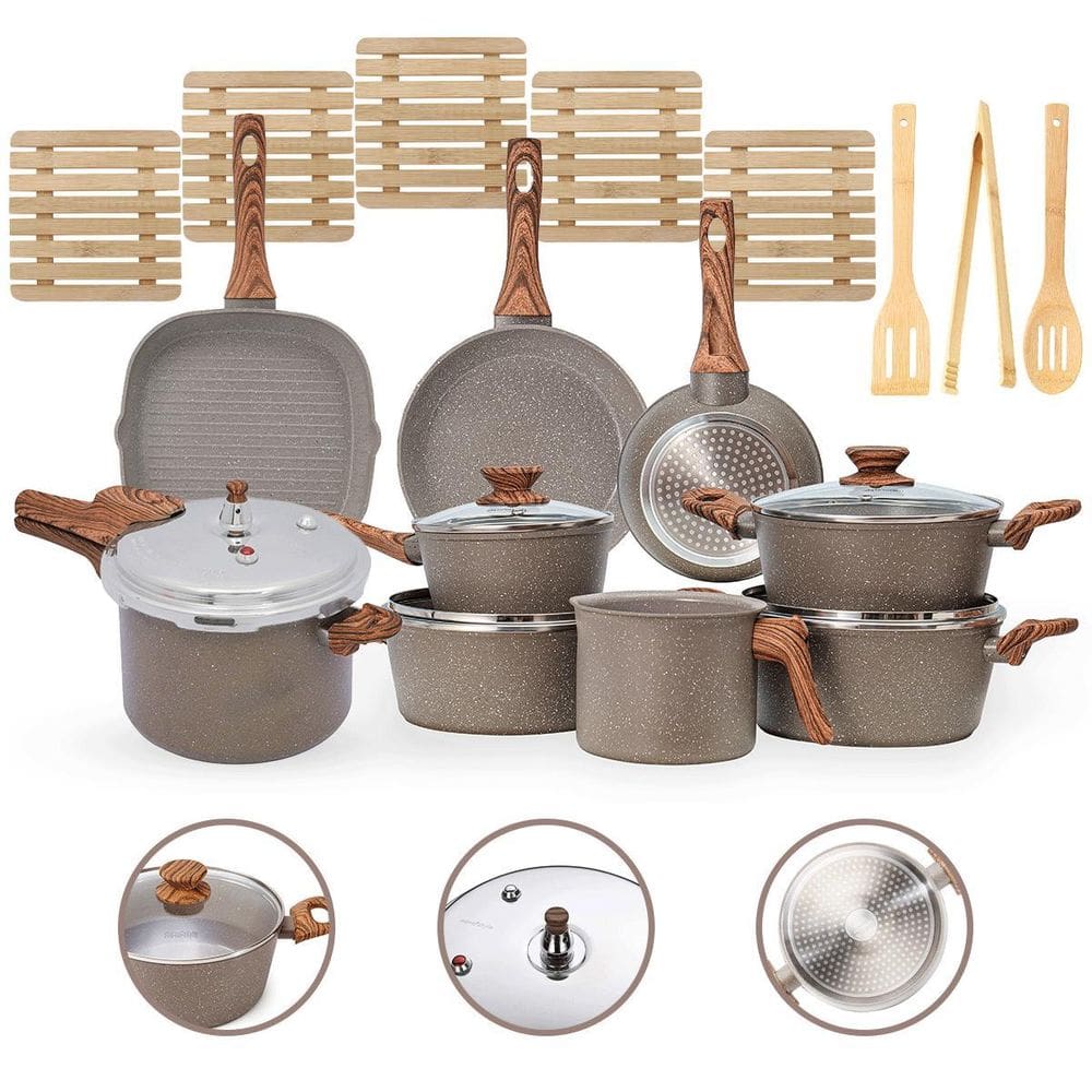 Jogo Panela 17 Pç Indução Cerâmico Antiaderente 4Mm- Grafito