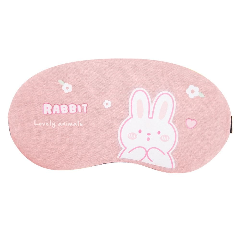 Máscara de dormir com design de desenho animado de coelho fofo em algodão macio