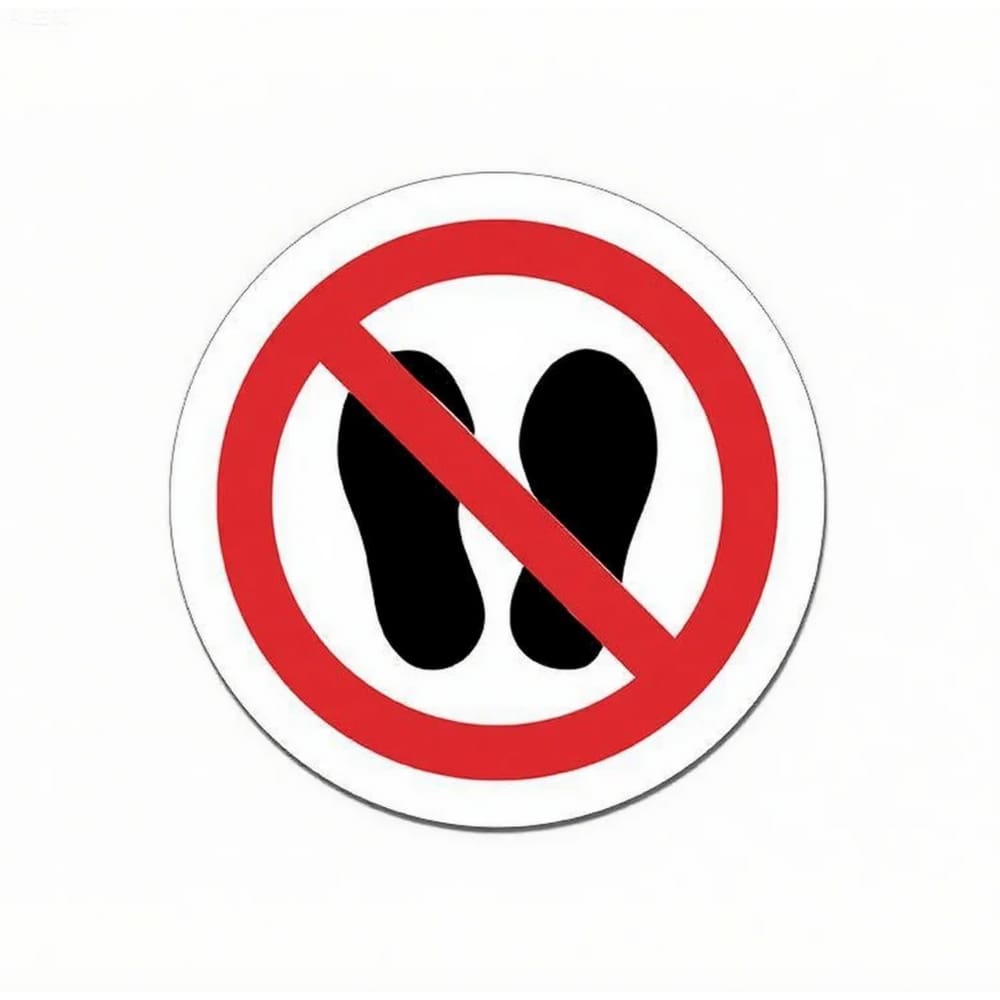 Adesivo de aviso em vinil autoadesivo No Step 10x10cm