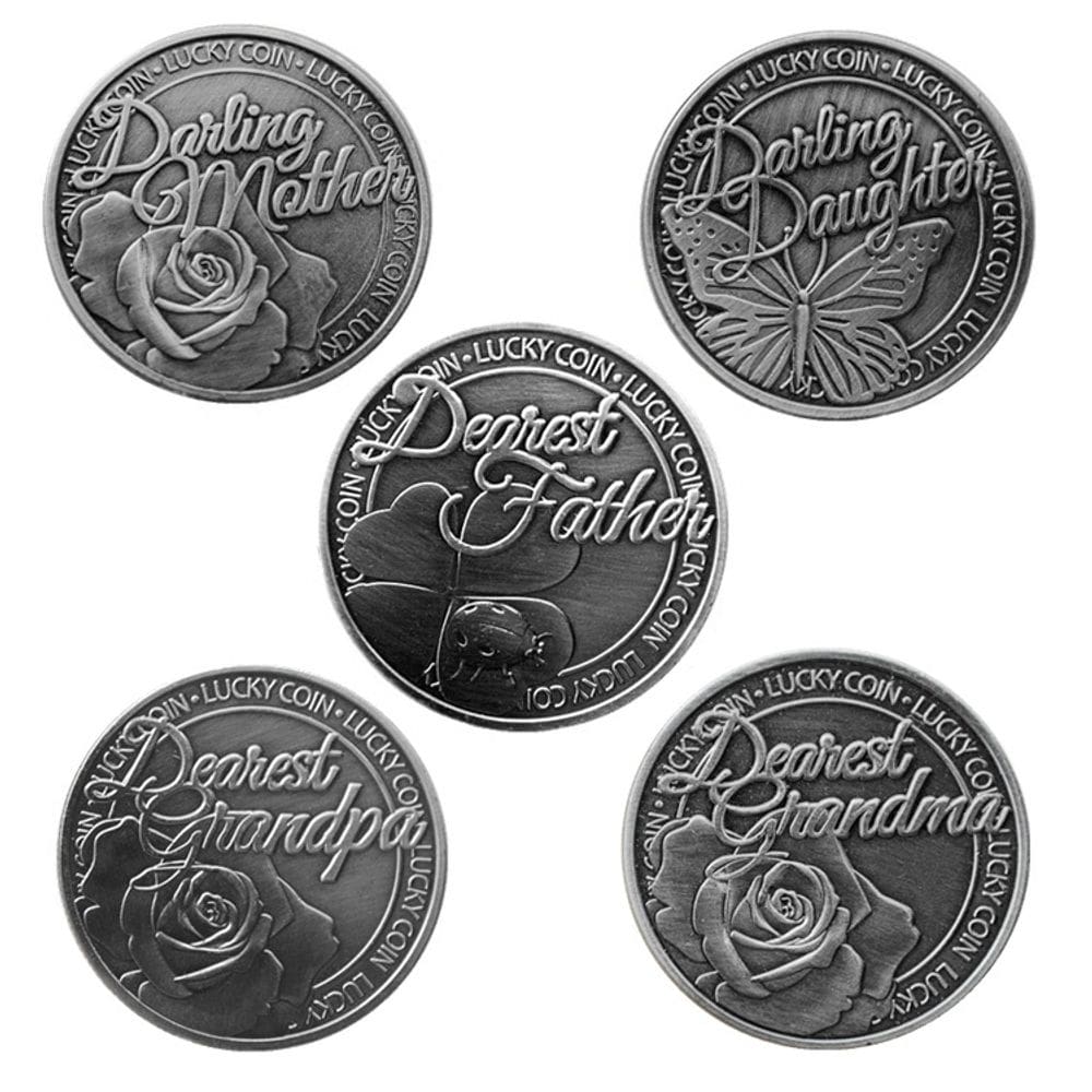 Conjunto de moedas comemorativas Family Lucky Antique Style Iron