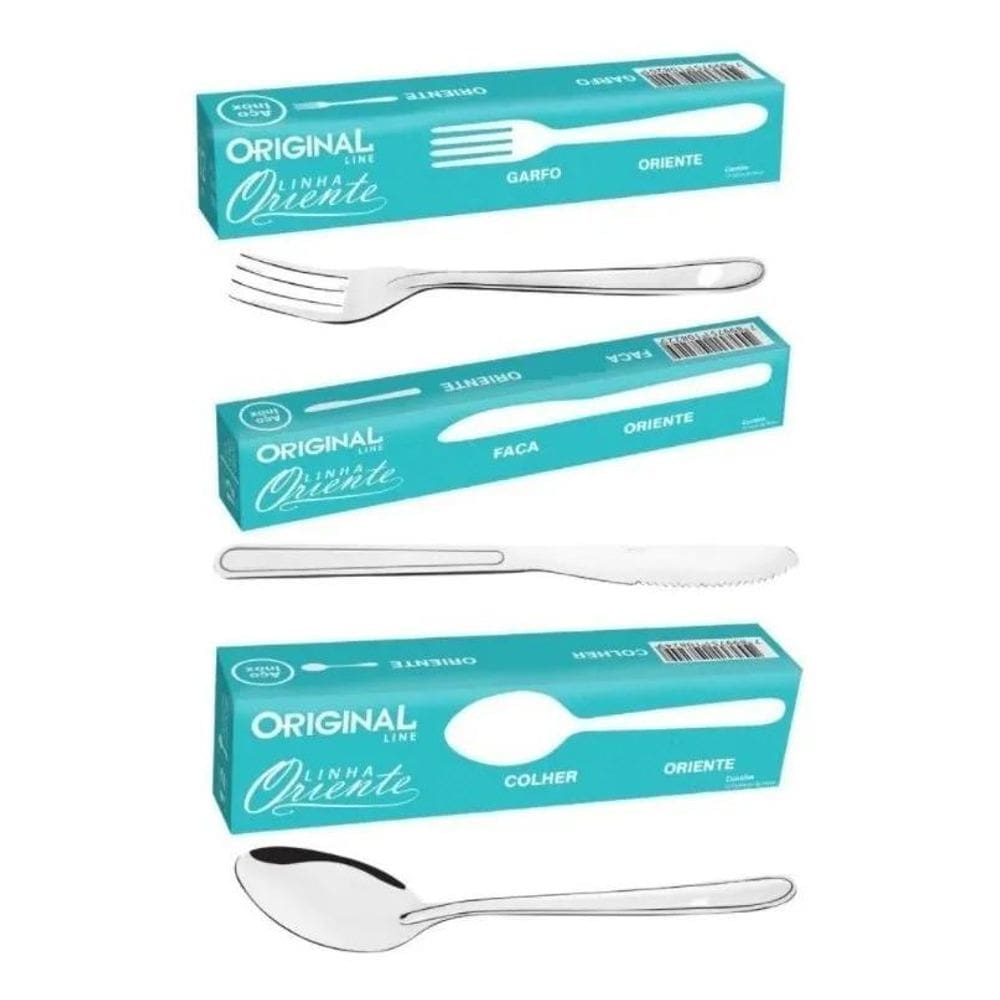 10X Jogo Garfo Faca Colher Inox 36 Peças Sobremesa