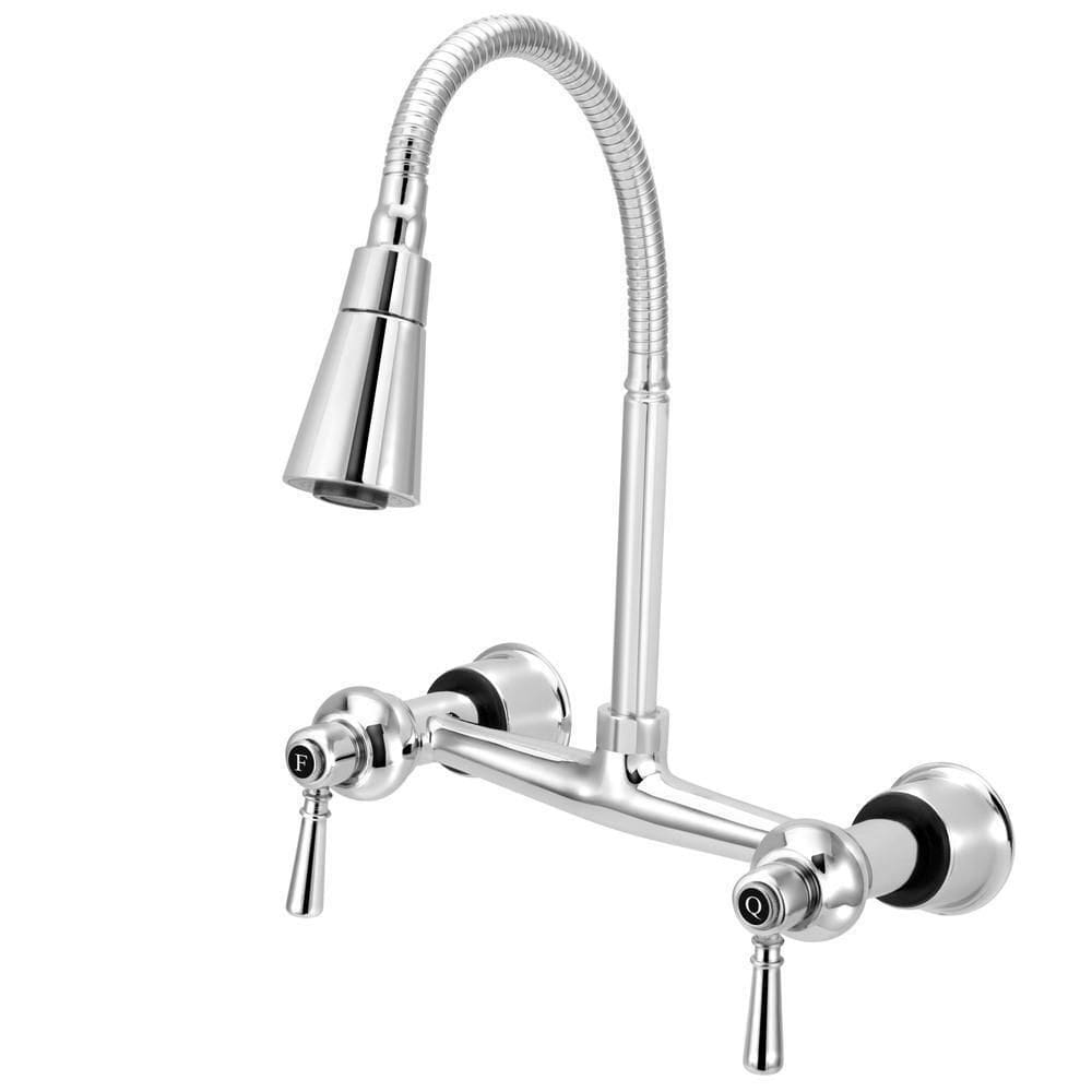 Torneira Misturador Cozinha Parede Cone Gourmet Duplo Jato