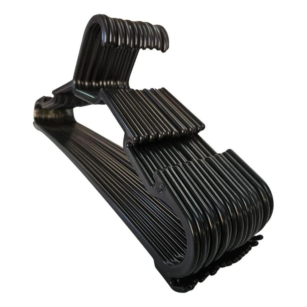 2X Kit 100 Cabide Adulto Preto Resistente Padrão 100