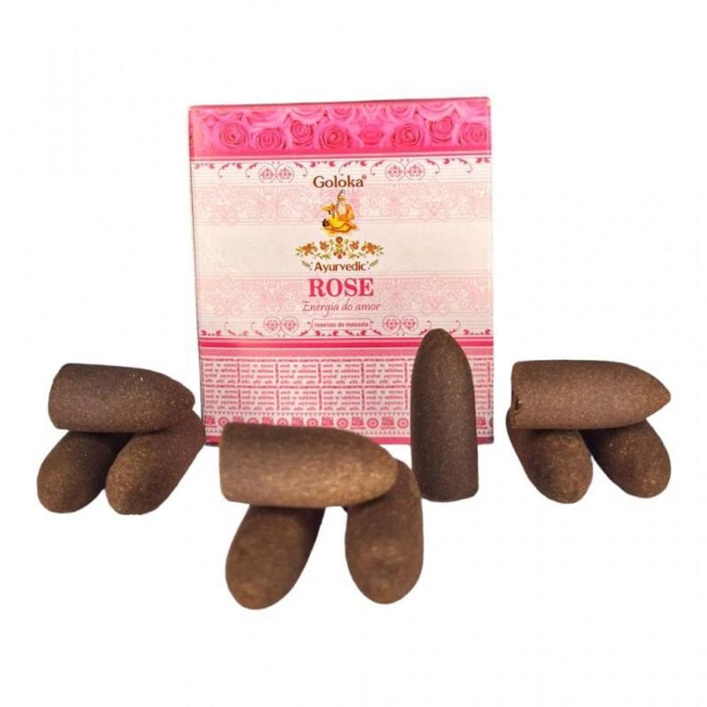 Incenso Cone Cascata Goloka Back Flow - Selecione O Aroma