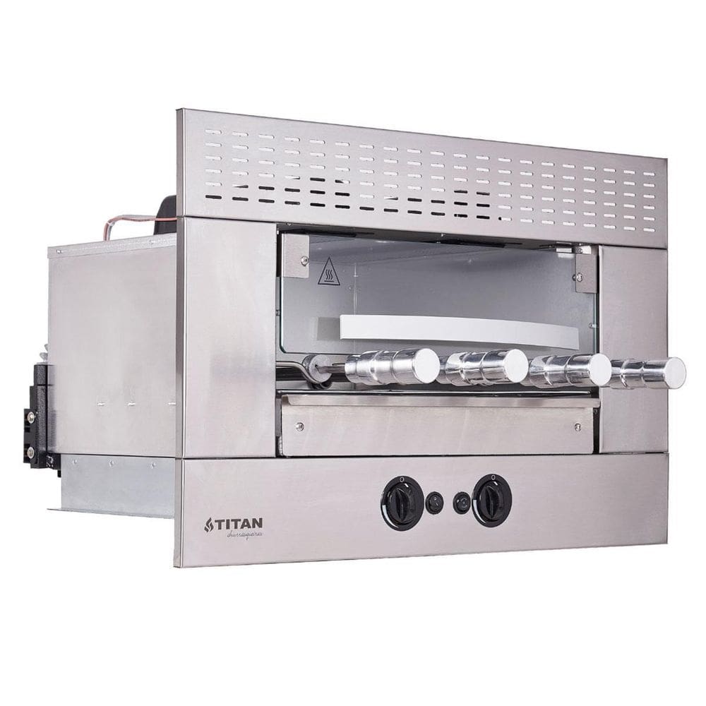 Churrasqueira A Gás Embutir 4 Espetos Rotativos Painel