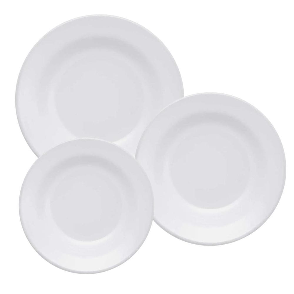 Aparelho De Jantar Jogo 12 Pratos Branco Cerâmica Plus Biona