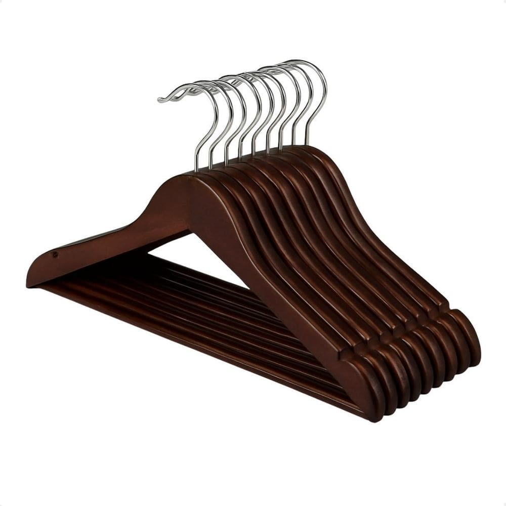 Kit 10 Cabide De Madeira Para Organização De Roupas