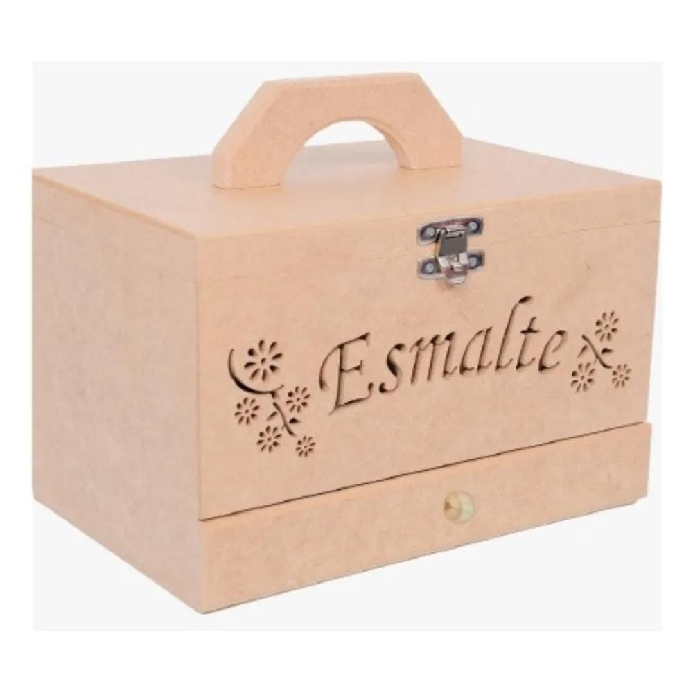 Maleta Caixa Expositor Porta Esmaltes Gaveta 36 Divisorias