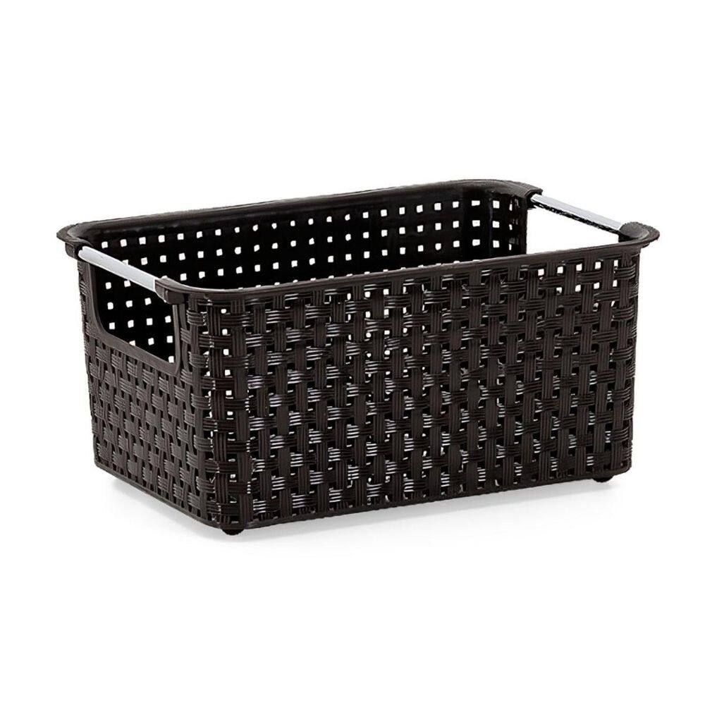 Cesto Organizador Em Rattan Marron 01