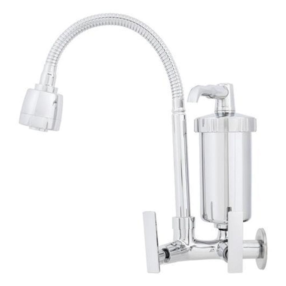 Torneira Gourmet Parede Cozinha Bica Alta Cromada Equation