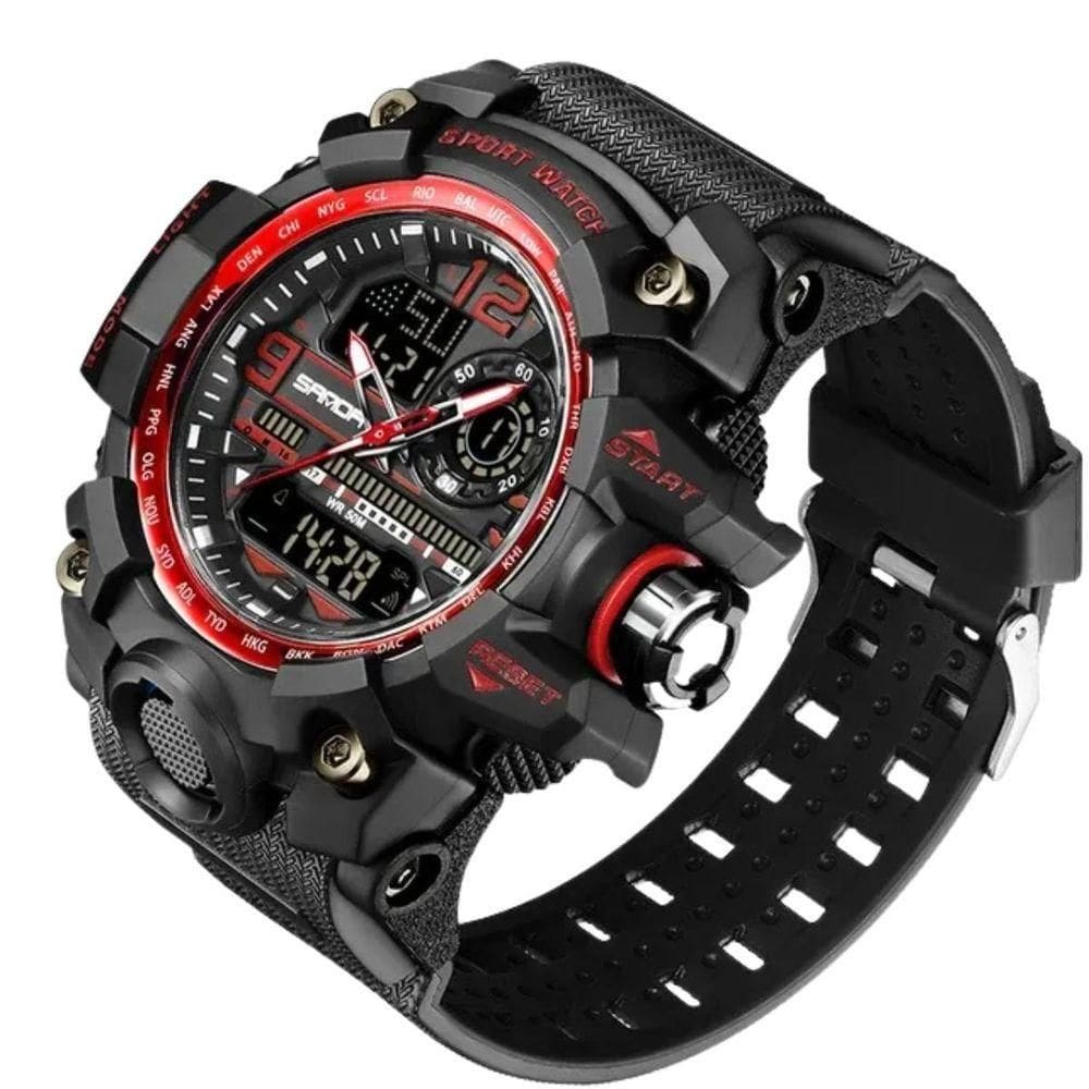 Relógio à Prova D`água 3133 à Prova De Choque Luminoso,data Automática Vermelho