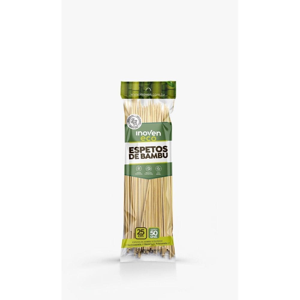 Espeto De Bambu 25Cm Para Churrasco Gourmet Petiscos 500 Und