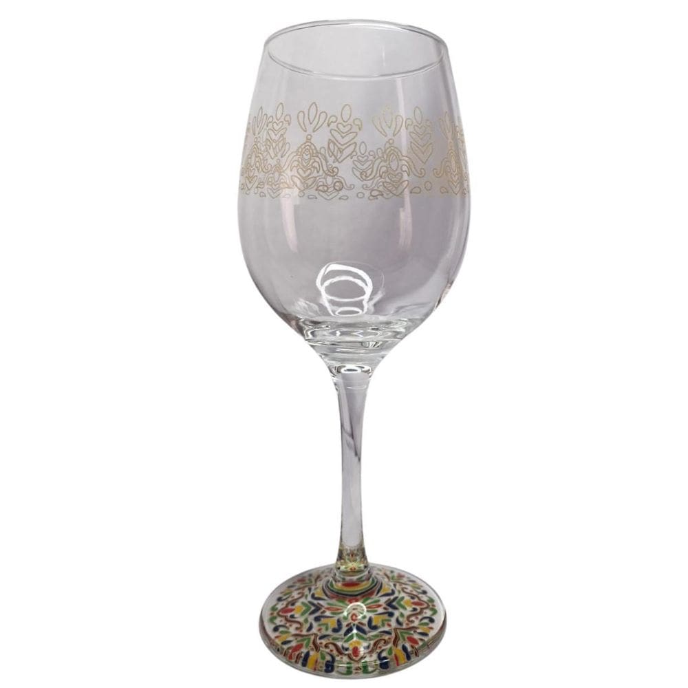 Taça De Vidro Grande 490Ml Vinho Água Mosaico