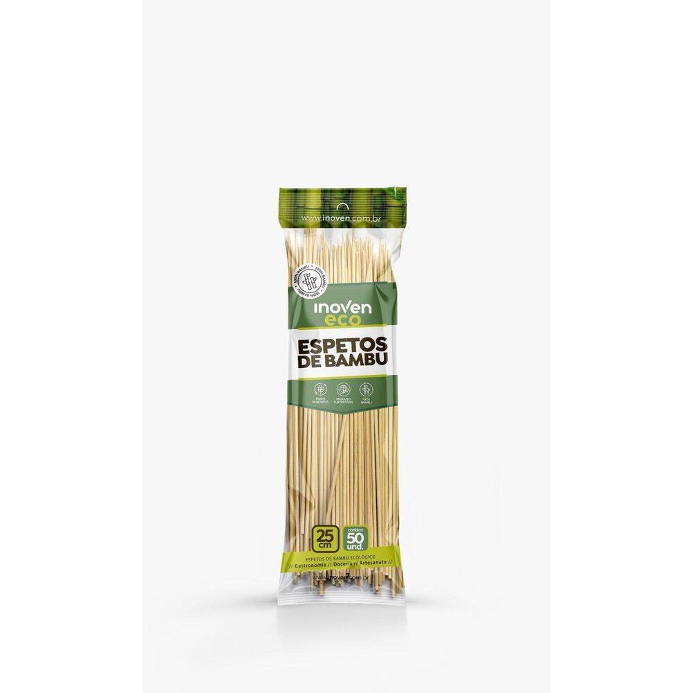 Espeto De Bambu 25Cm Para Churrasco Gourmet Petiscos 1000 U
