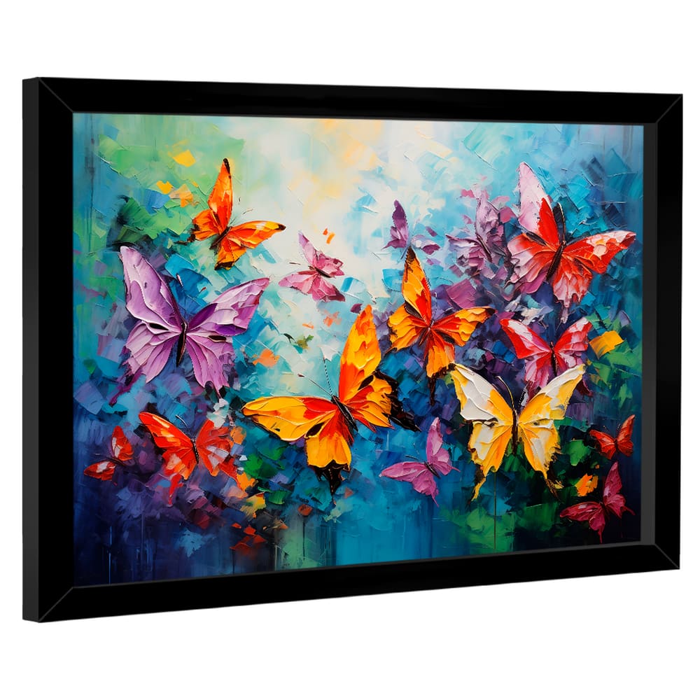 Quadro Decorativo Borboletas Estilo Pintura