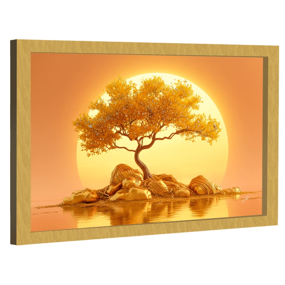 Quadro Decorativo Árvore da Vida Pôr do Sol