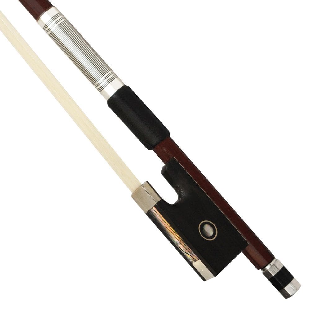 Arco Guarnição Prateada E Abalone Para Violino 4/4
