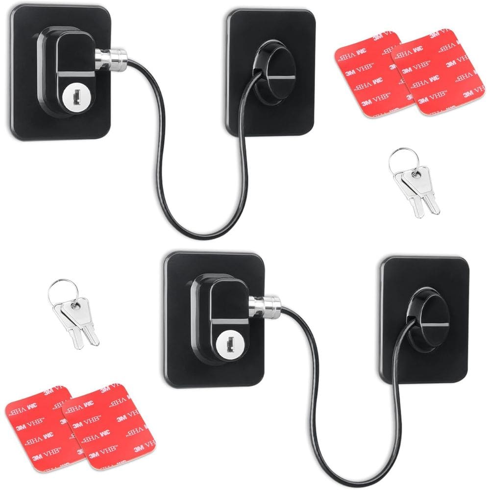 Fechadura de geladeira, pacote com 2 fechaduras de segurança adesivas