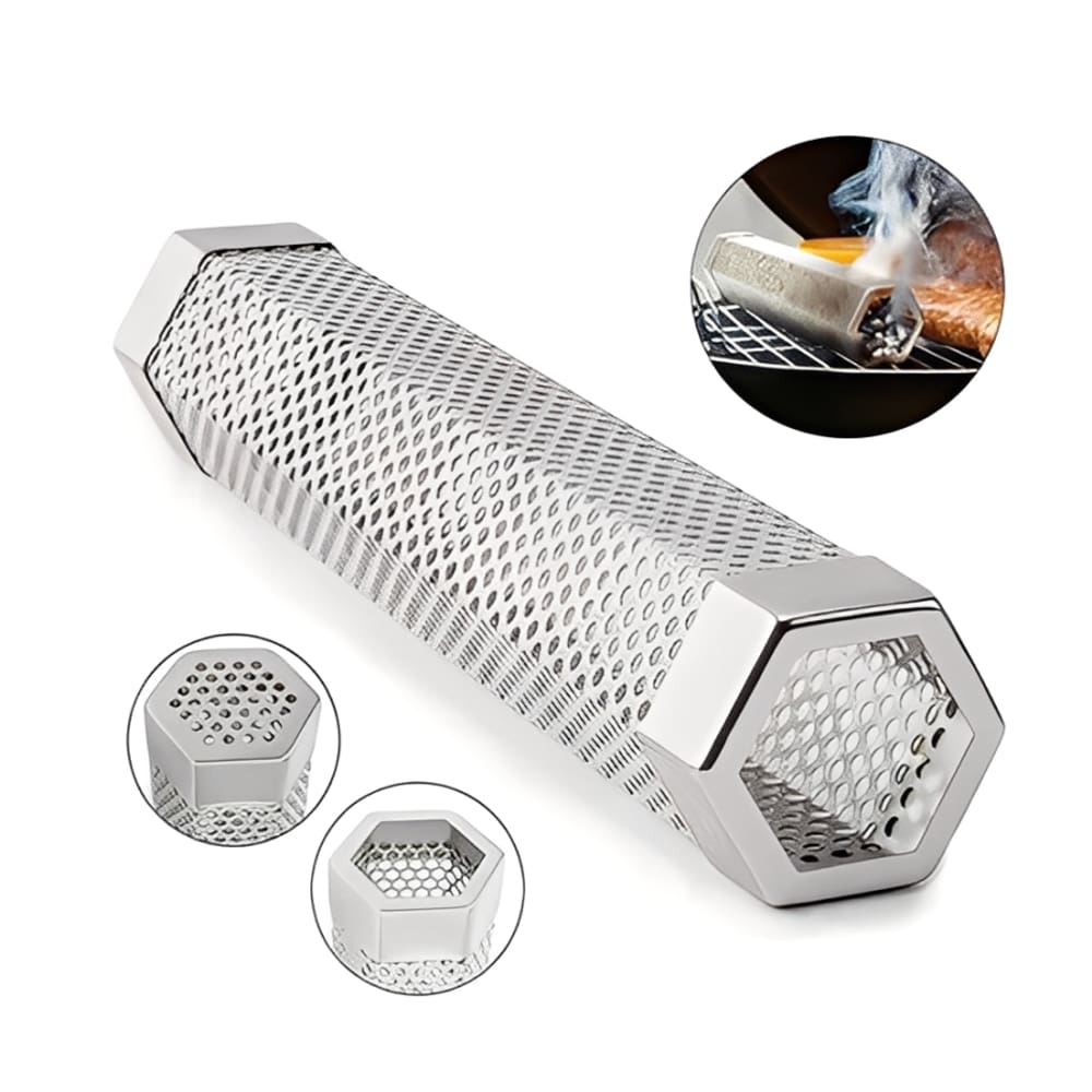 Defumador para Churrasqueira e Grelha Tubular 30,5cm em Aço Inox Smoker Box