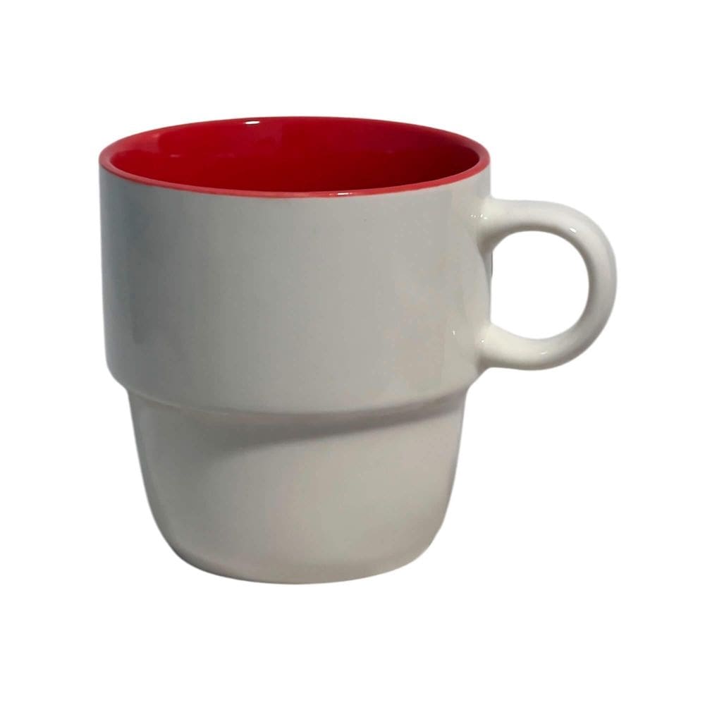 Caneca De Cerâmica Bicolor Vermelha Design