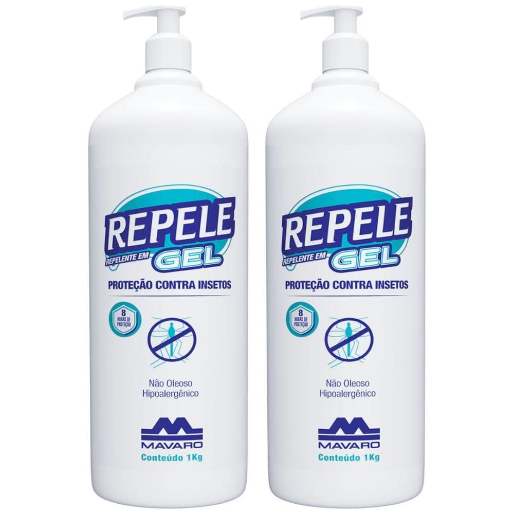 Kit 2 Repelente de Insetos Em Gel Profissional 1 KG Proteção 8h EPI Mavaro