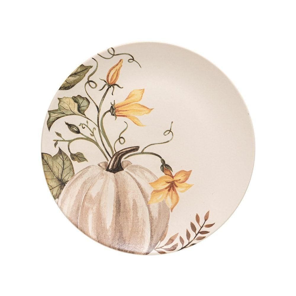Prato Raso Copa E Cia Aquarelle Em Cerâmica Abóbora