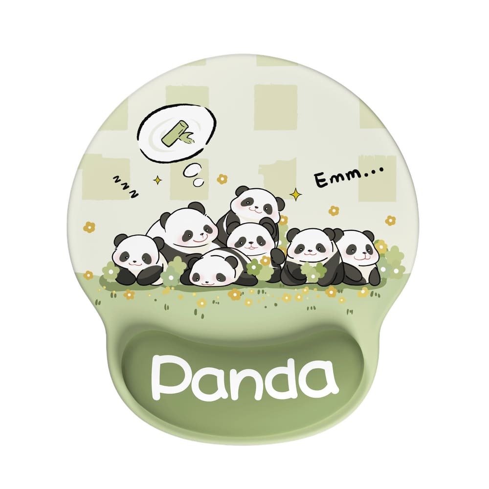 Mouse Pad Cute Panda Cartoon com apoio de pulso em silicone 188x227mm