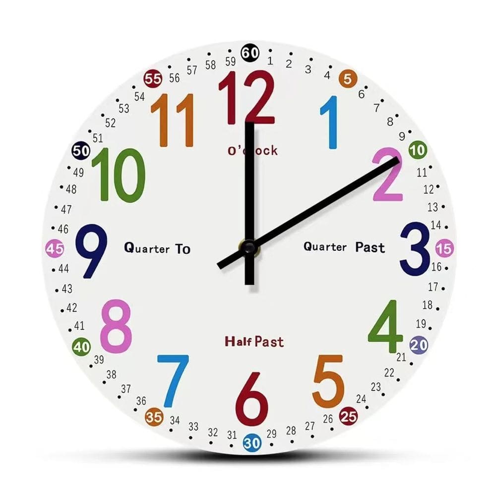 Relógio de parede Educational Learning de 12 polegadas para crianças