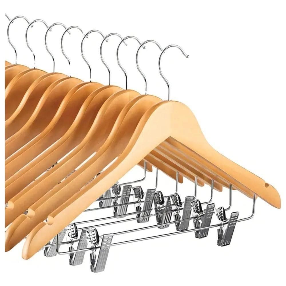 Cabide De Madeira Com Presilhas - Verniz