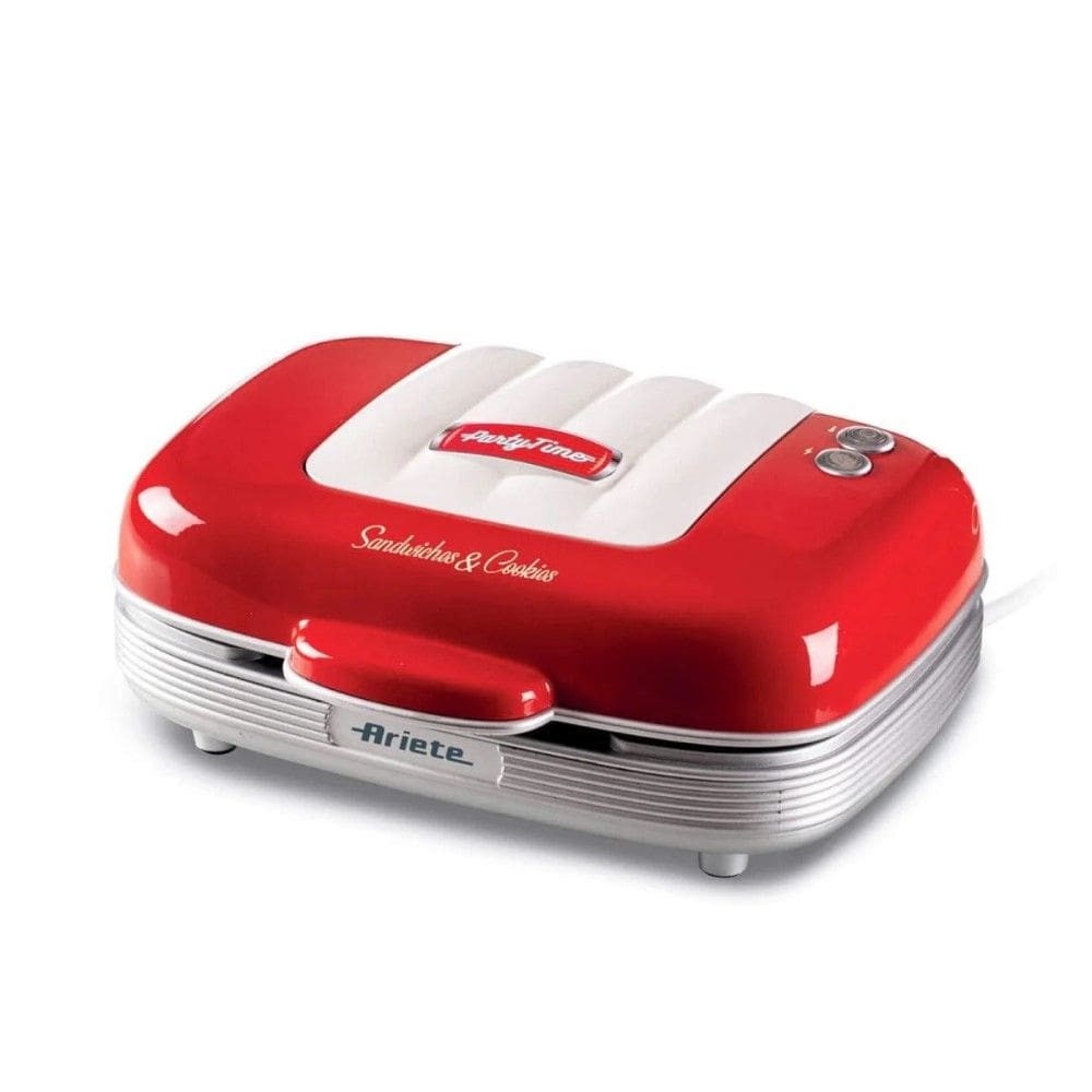 Sanduicheira Ariete Party Time 3 em 1 Retrô Vermelha 700W 110V - Grill, Waffle e Torradeira