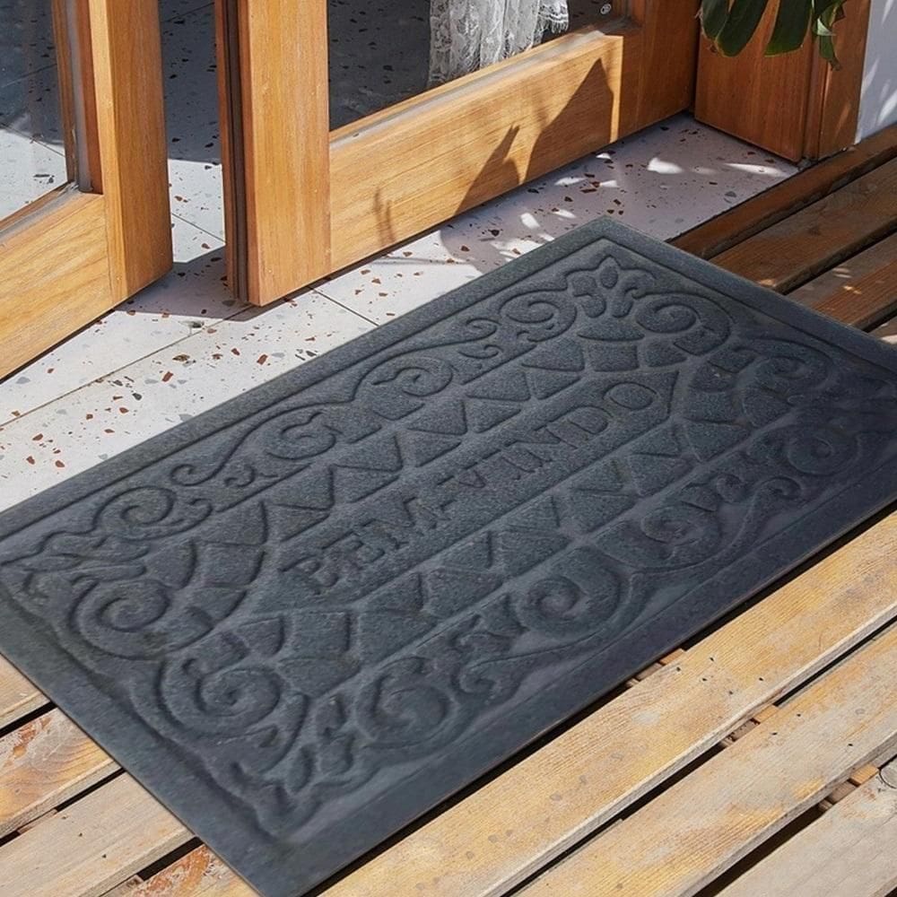 Tapete Decorativo Entrada Fachada Casa Loja Consultorio Comercio Resistente A Umidade Macio Cinza Luxo