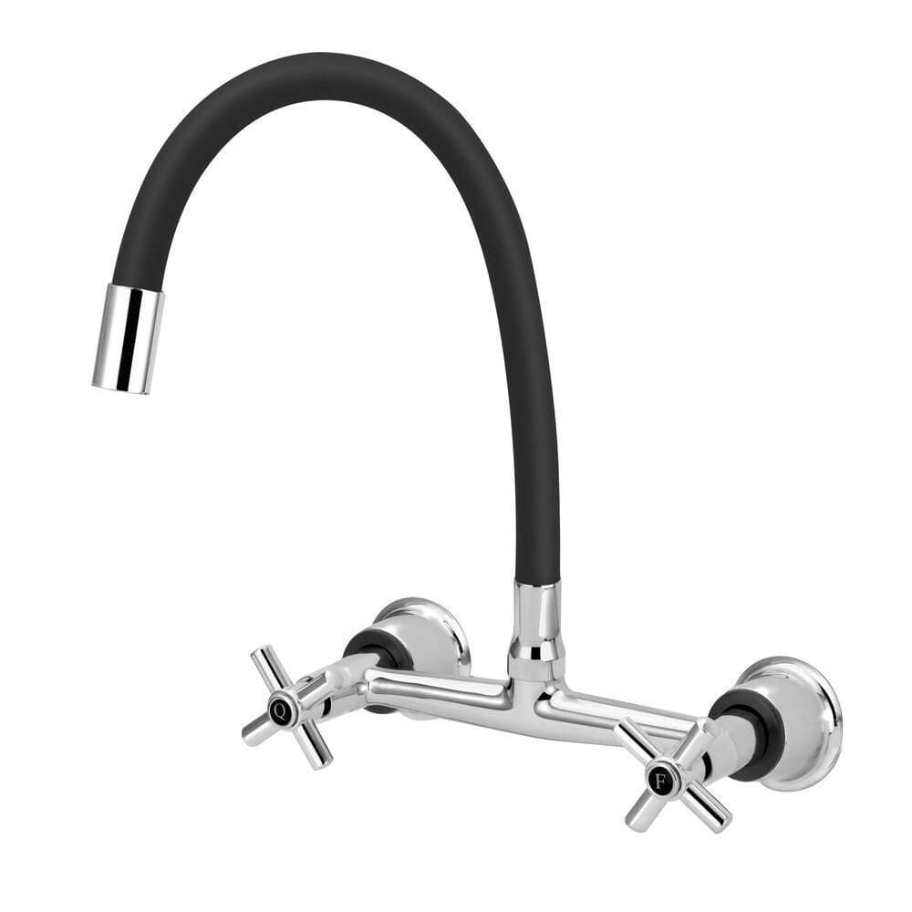 Torneira Misturador Gourmet Preto Flexível Cozinha Parede