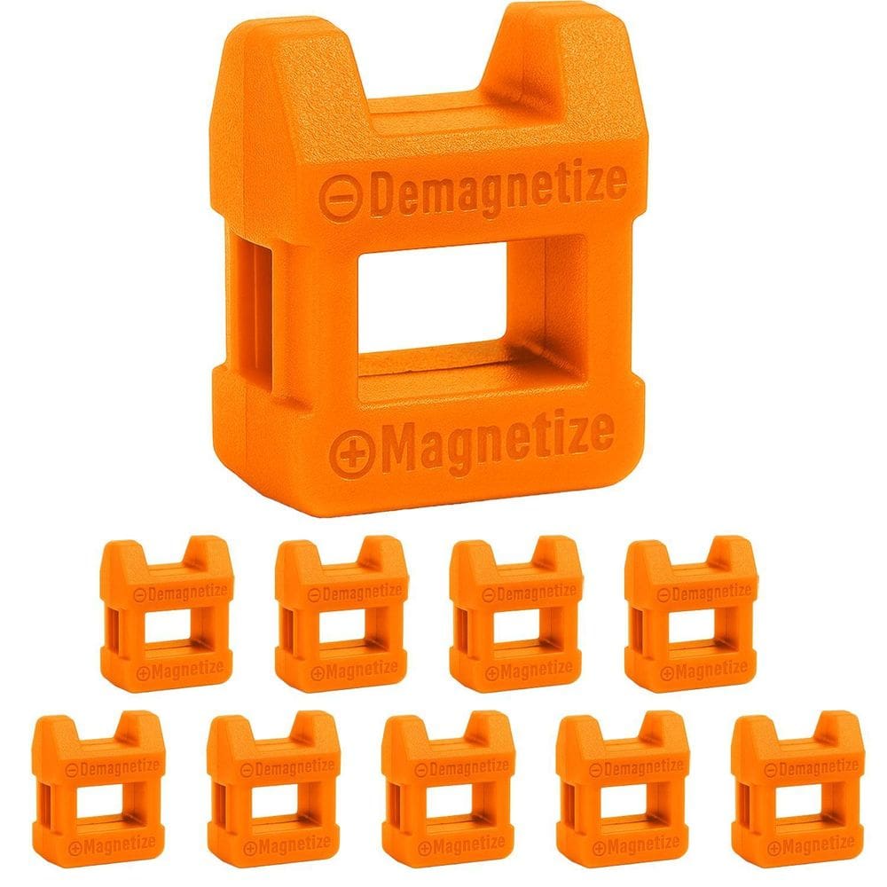 Kit 10 Magnetizador Desmagnetizador Imã Chave E Bits Laranja