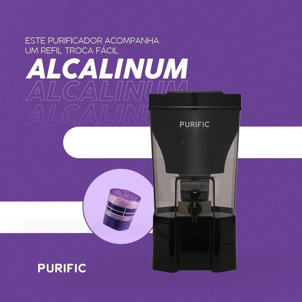 Purific Água Alcalina 6 Preto Refil Alcalinum